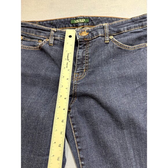 Lauren Ralph Lauren Curvy Jeans Modren Straight Leg Mid Rise Blue Women Size 12P - Picture 7 of 11